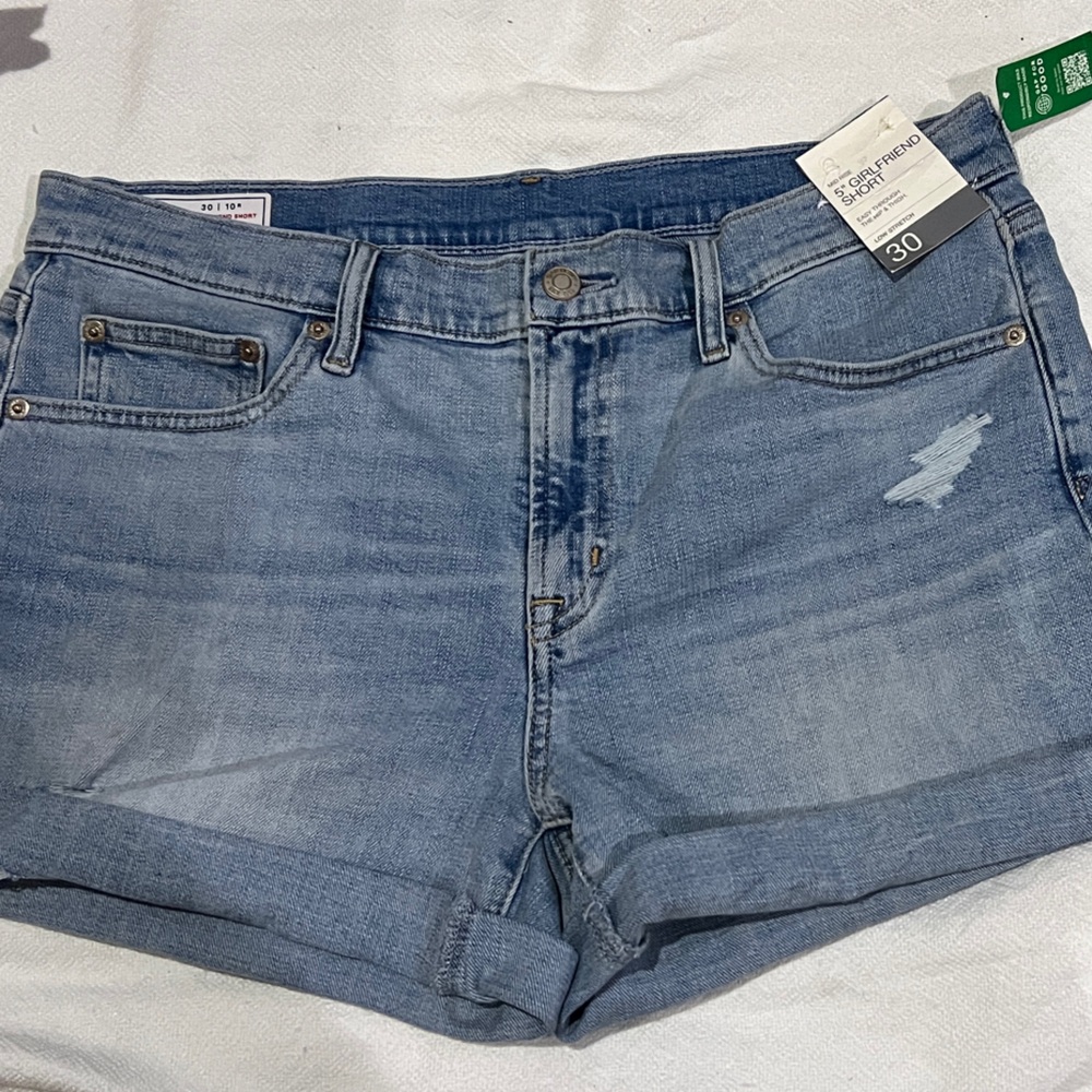 GAP Light Blue Jean Shorts Size:10 NWT-Girlfriend Fit
